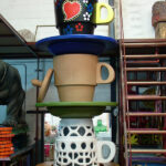 torre de tazas de café divertidas